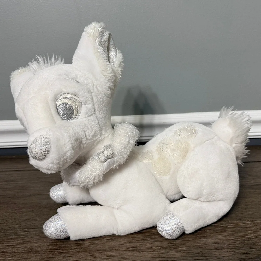 Vntg‎ Disney Store Bambi Plush Snowflake Pals White Silver Holiday Christmas